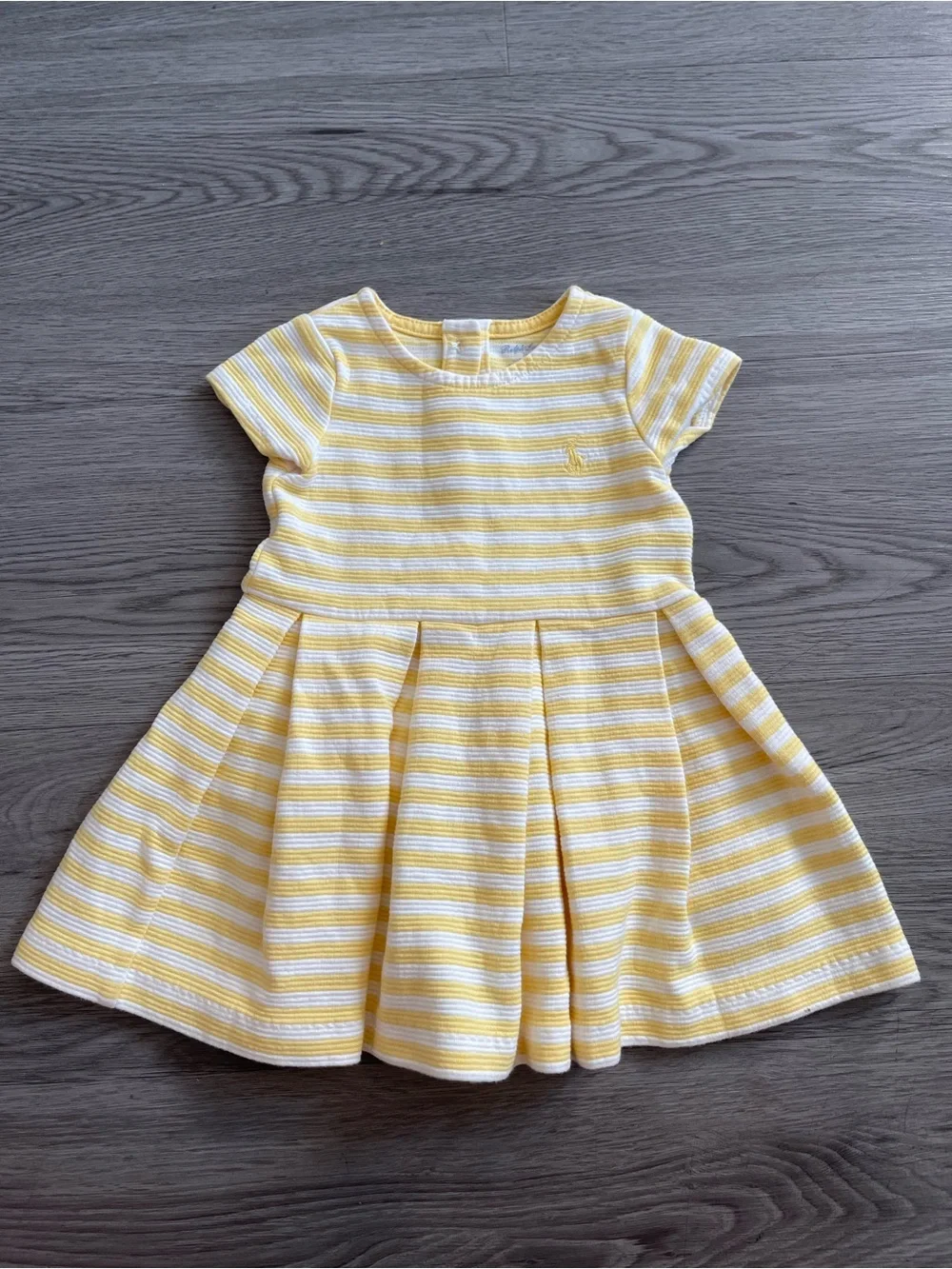 Ralph Lauren Yellow and White Striped Girls' dress 9M